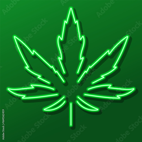 marijuana neon sign, colorful modern design trends on black background. Vector illustration.