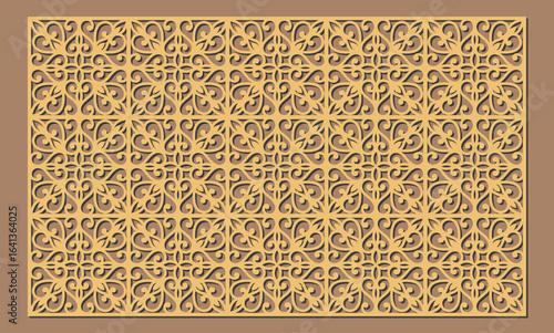 Seamless geometric pattern for laser cutting or cnc routing, decorative panel design vector
