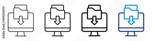 Backup Copy Icon Multiple Outline Collection Set