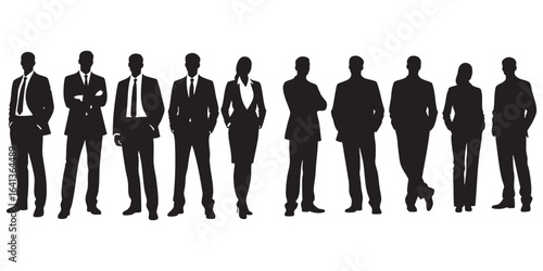 Silhouette of Business People Team Corporate Group