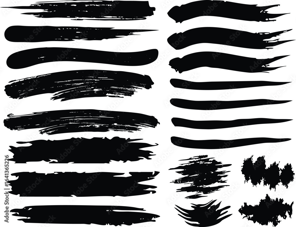 custom made wallpaper toronto digitalVector grunge brush strokes set with black ink splashes and painted dirty borders for a design element collection