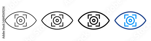 Eye Tracking Icon Multiple Outline Collection Set