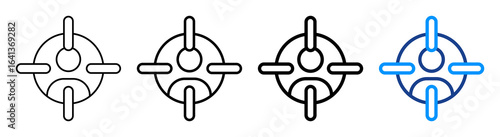 Target Audience Icon Multiple Outline Collection Set