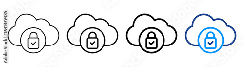 Security System Icon Multiple Outline Collection Set