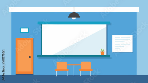 modern training room whiteboard projector