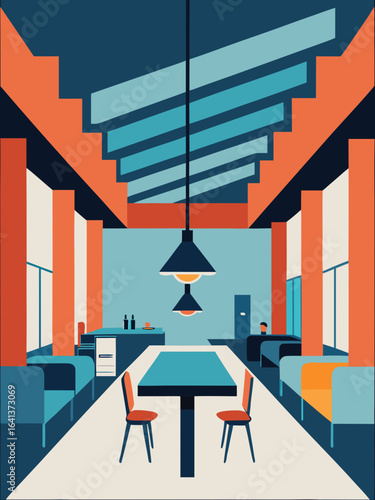 modern urban coworking space exposed ceiling
