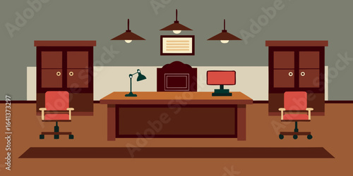 open plan law office mahogany desks