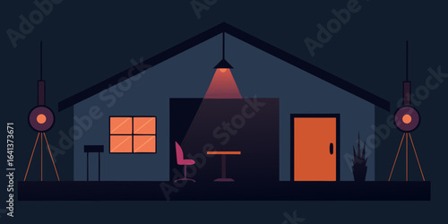 sleek home studio mood lighting cozy ambiance