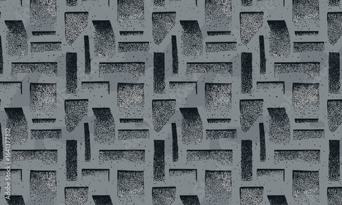 Brutalist abstract geometric seamless pattern, Modern industrial concrete block texture