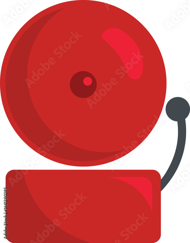 fire alarm clock icon. Flat of danger. isolated on transparent background. emergency system security urgency sound sign symbol