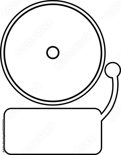fire alarm clock icon. line  of danger. isolated on transparent background. emergency system security urgency sound sign symbol