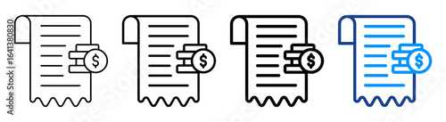 Expense Icon Multiple Outline Collection Set