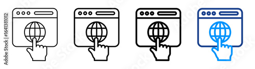 Web Browser Icon Multiple Outline Collection Set