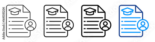 Curriculum Icon Multiple Outline Collection Set
