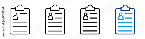 Resume And Cv Icon Multiple Outline Collection Set
