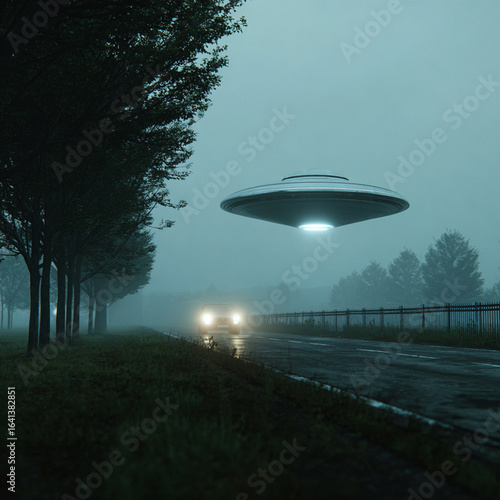 UFO landing on the earth