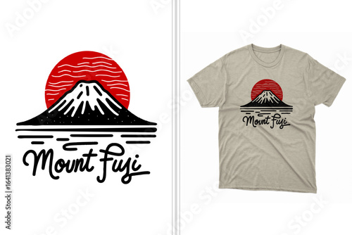 mount fuji japan vector t-shirt design print template