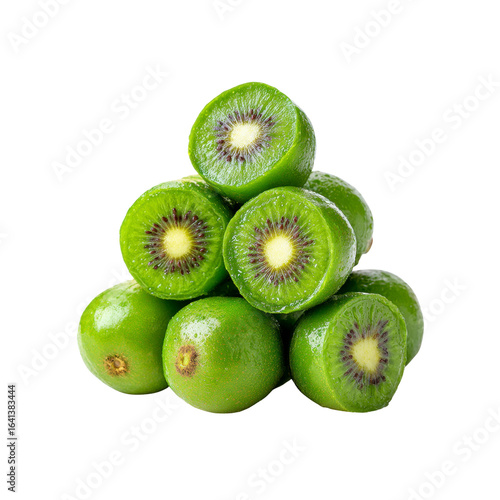 Juicy Mini Kiwifruit Halved and Whole Berries in a Delicious Pile