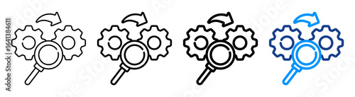 Analysis Setting Icon Multiple Outline Collection Set