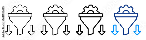 Filtering Icon Multiple Outline Collection Set