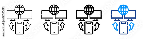 Remote Access Icon Multiple Outline Collection Set