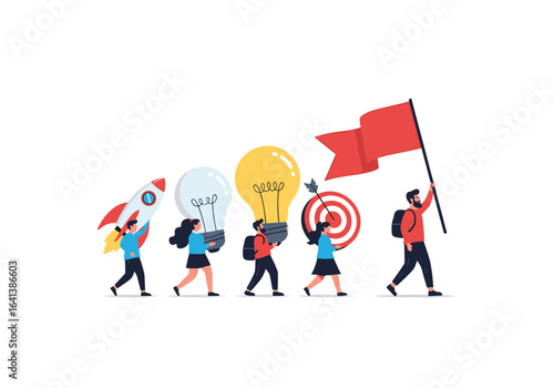 Teamwork and innovation drive project success towards achievement and goals together