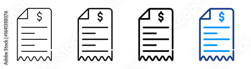 Invoice Icon Multiple Outline Collection Set