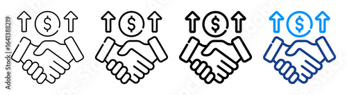 Sponsor Icon Multiple Outline Collection Set