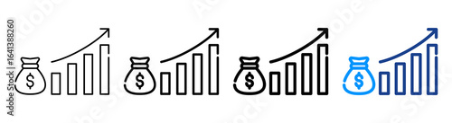 Inflation Icon Multiple Outline Collection Set
