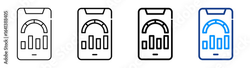 Mobile Analytics Icon Multiple Outline Collection Set