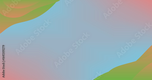 Copy Space with Gradient Background and Green Fluid Shapes