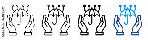 Insuretech Icon Multiple Outline Collection Set