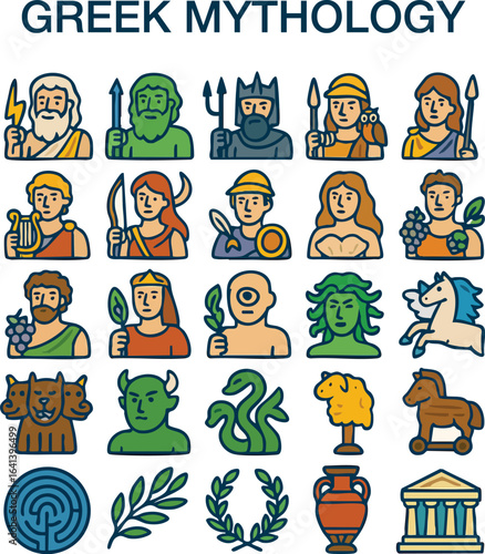 Greek Mythology Icons – Gods, Heroes, and Legendary Creatures