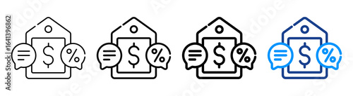 Bargains Icon Multiple Outline Collection Set