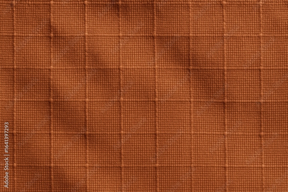 Fototapeta premium Burnt Sienna Ripstop Fabric with Flat Weave Texture in Full-Frame Macro Focus