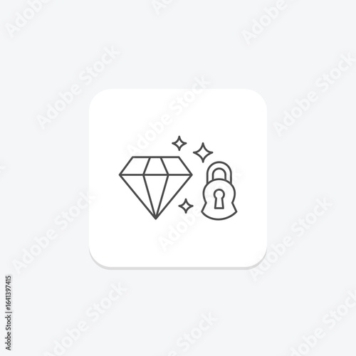 Diamond Lock And Key Set, vector, pixel perfect, illustrator file