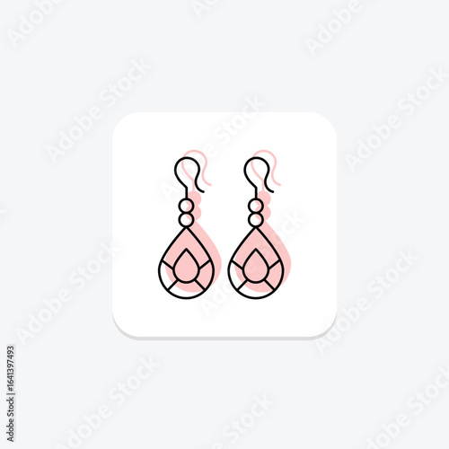 Gemstone Earrings, vector, pixel perfect, illustrator file