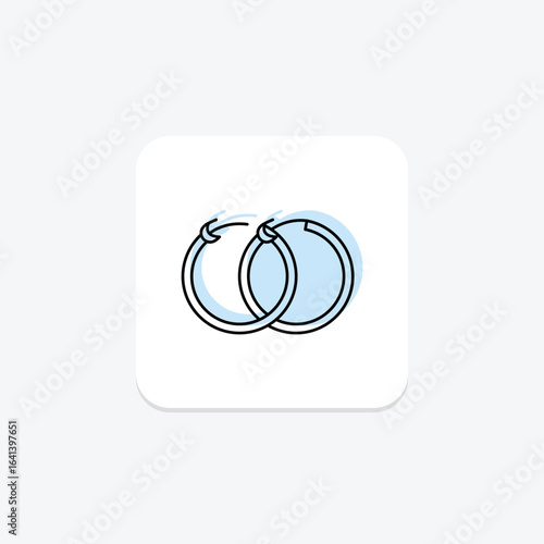 Gold Hoop Earrings, vector, pixel perfect, illustrator file