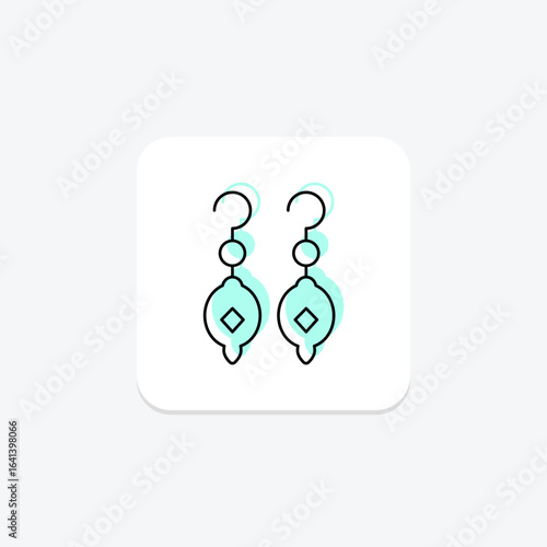 Emerald Earrings, vector, pixel perfect, illustrator file