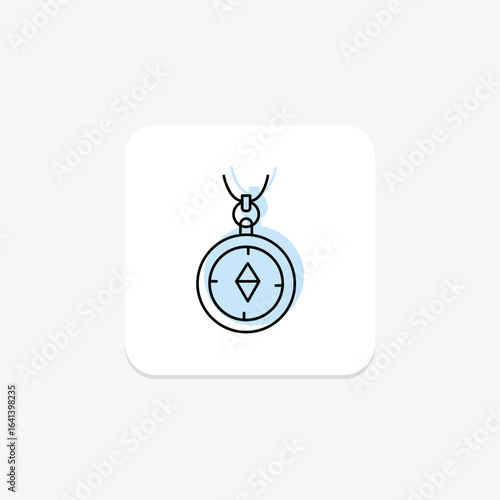 Gold Compass Pendant, vector, pixel perfect, illustrator file