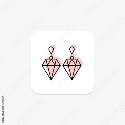 Diamond And Sapphire Earrings, vector, pixel perfect, illustrator file