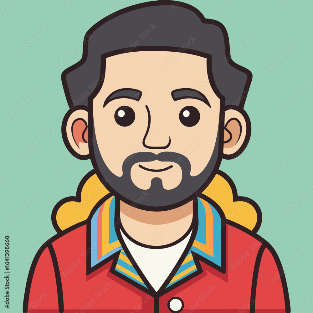 Man portrait in casual style design. Man portrait in casual style design.