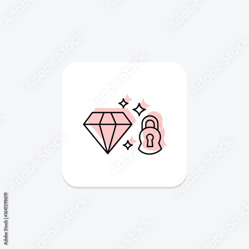 Diamond Lock And Key Set, vector, pixel perfect, illustrator file