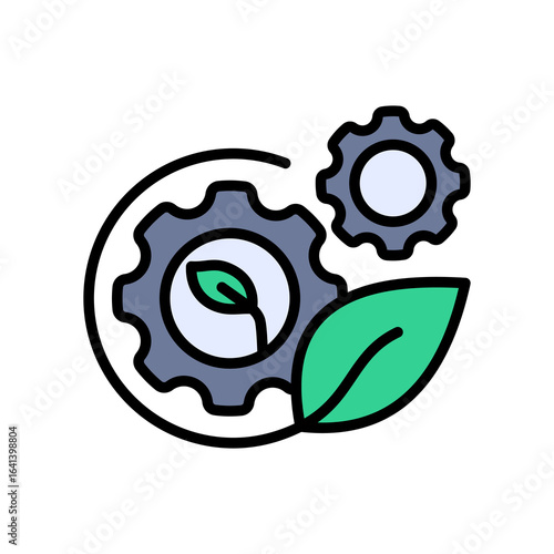 Green Engineering lineal color icon