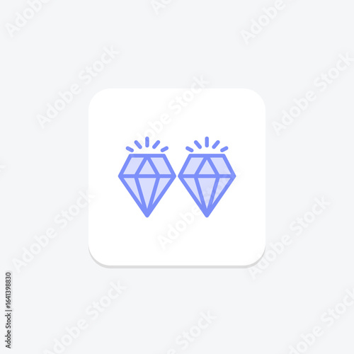 Diamond Stud Earrings, vector, pixel perfect, illustrator file