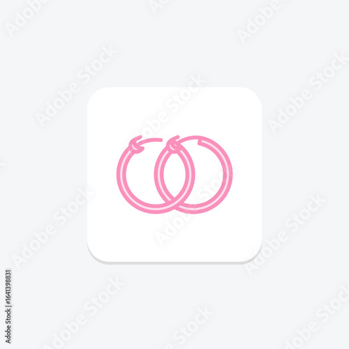 Gold Hoop Earrings, vector, pixel perfect, illustrator file