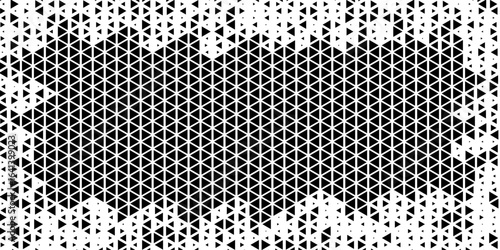 Seamless halftone triangle pattern. Random vector noise texture