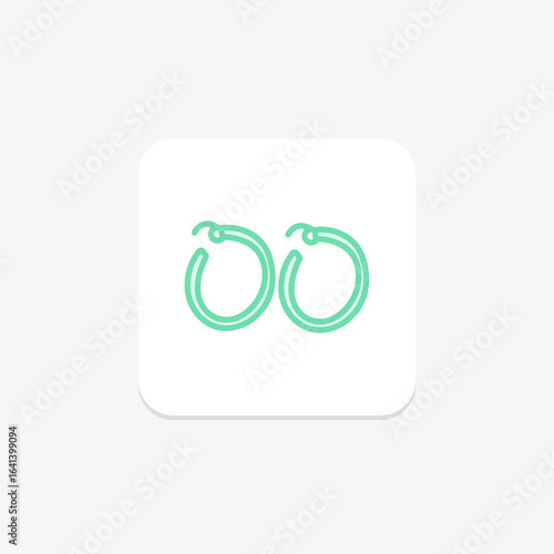 Silver Hoop Earrings, vector, pixel perfect, illustrator file
