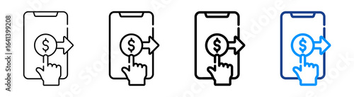 Transfer Per Click Icon Multiple Outline Collection Set