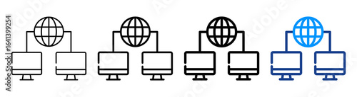 Lan Network Icon Multiple Outline Collection Set